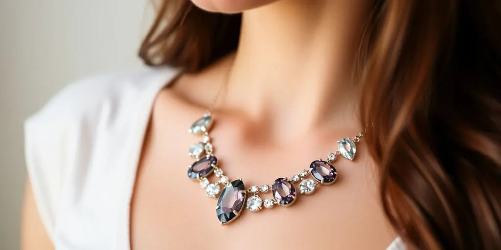 Craftd London Gemstone Necklace on a soft, elegant background.