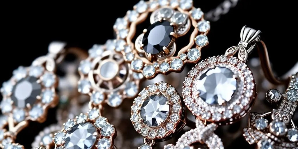 Close-up of unique Biżuteria YES jewelry designs.