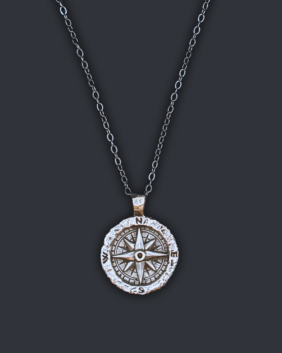 Compass Chain. Amazon Royale Merchant Handcrafted l 925 Sterling Silver l Authentic Leather