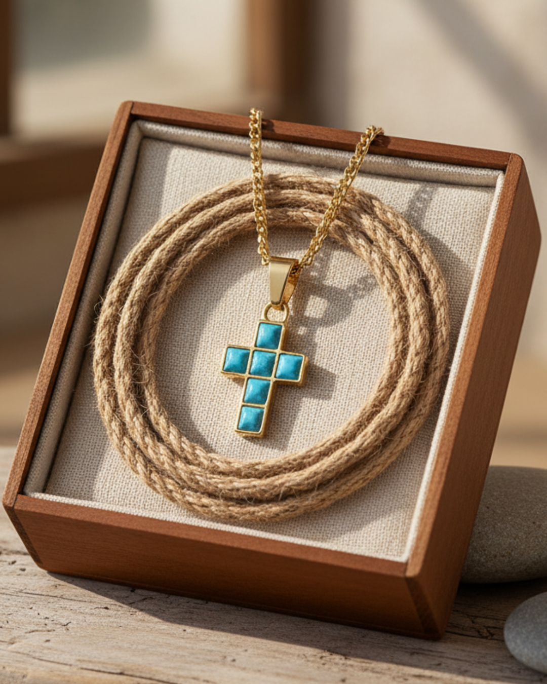 Turquoise Cross Chain