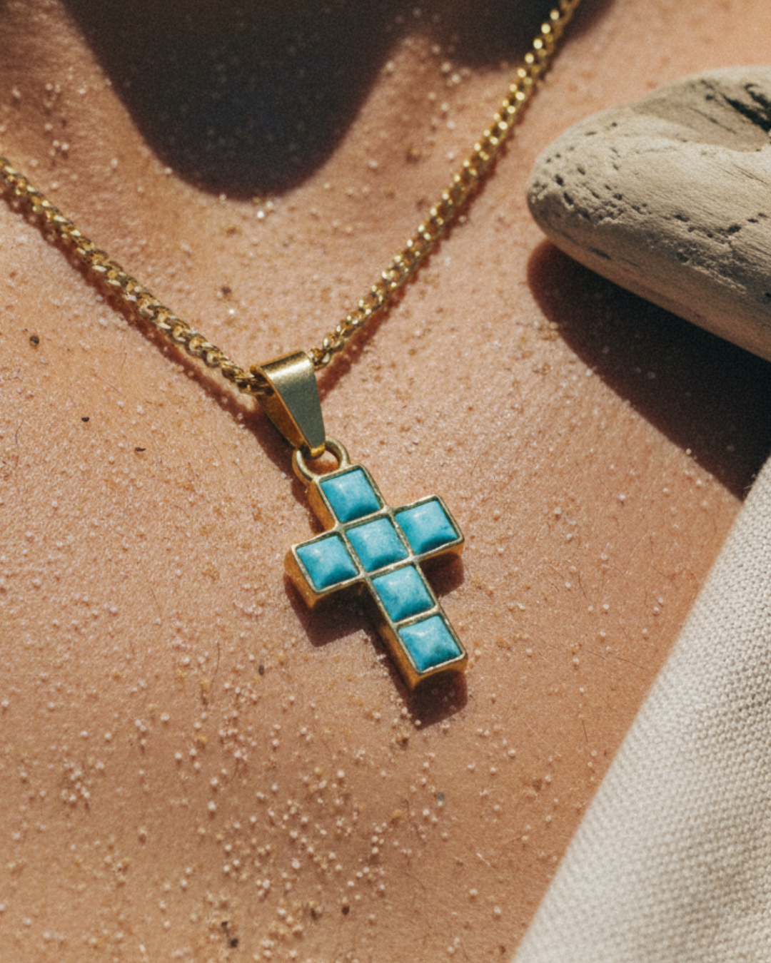 Turquoise Cross Chain