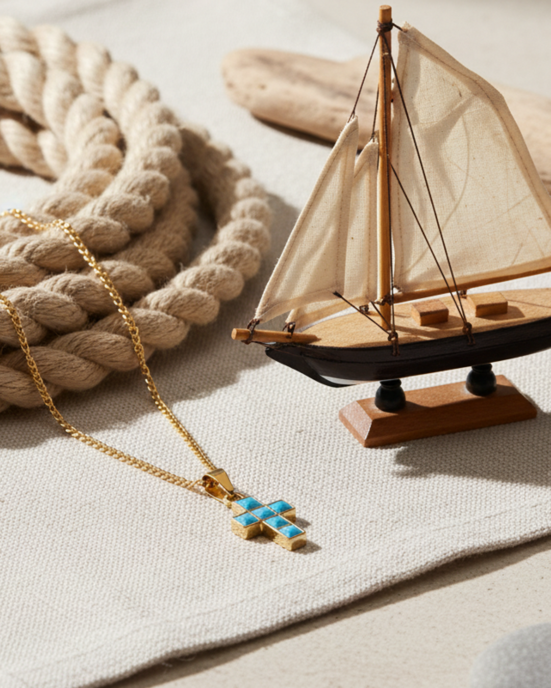 Turquoise Cross Chain