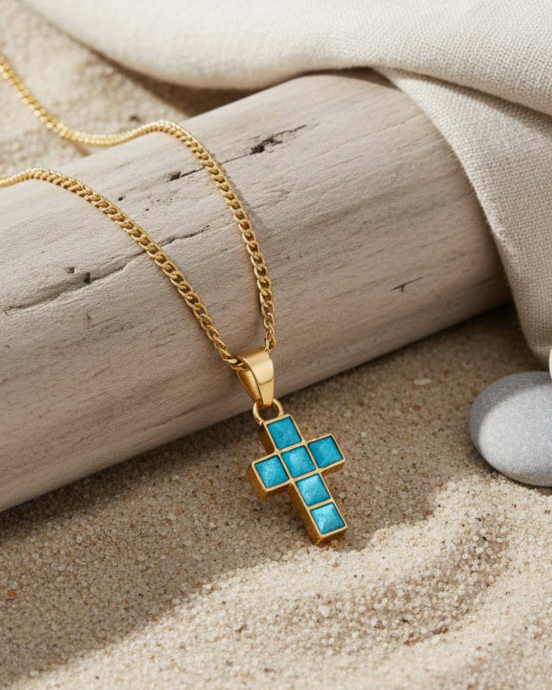 Turquoise Cross Chain
