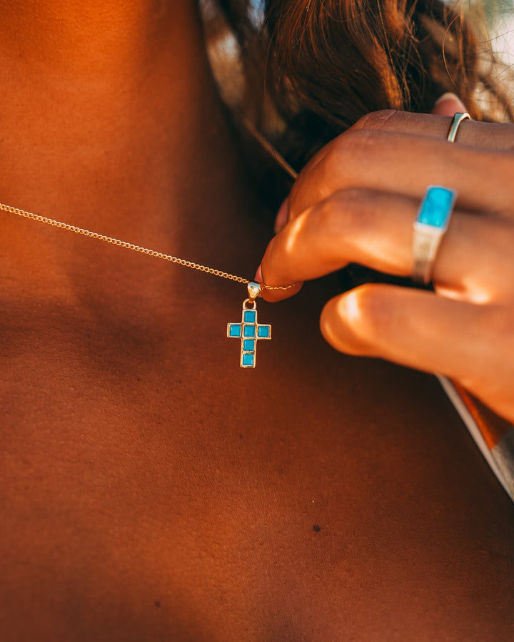 Turquoise Cross Chain