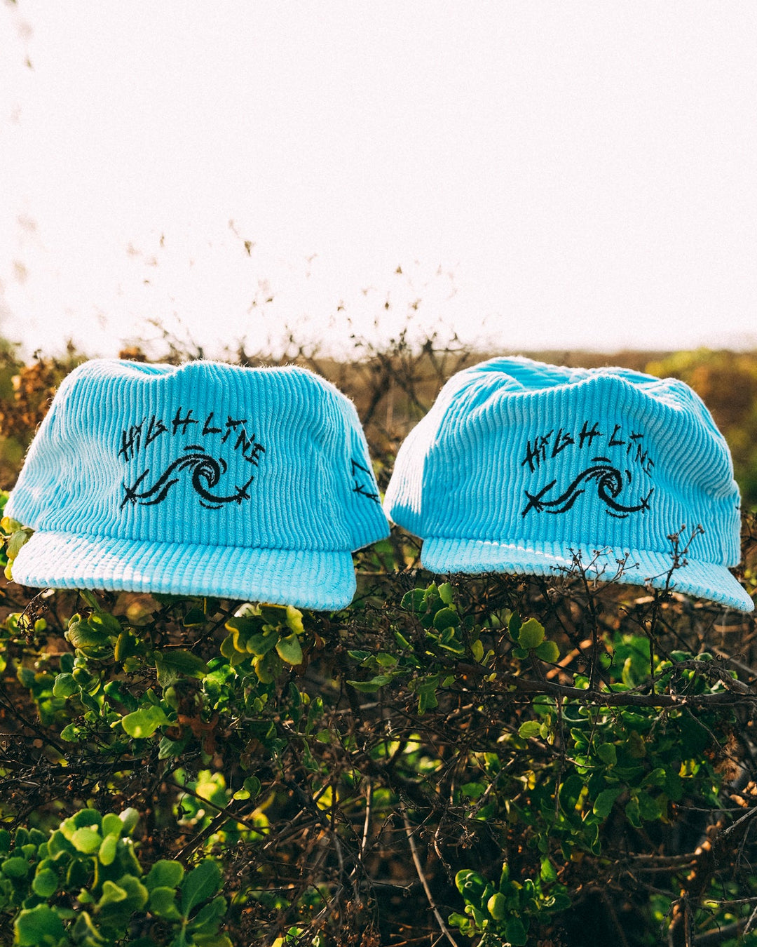 blue corduroy hat