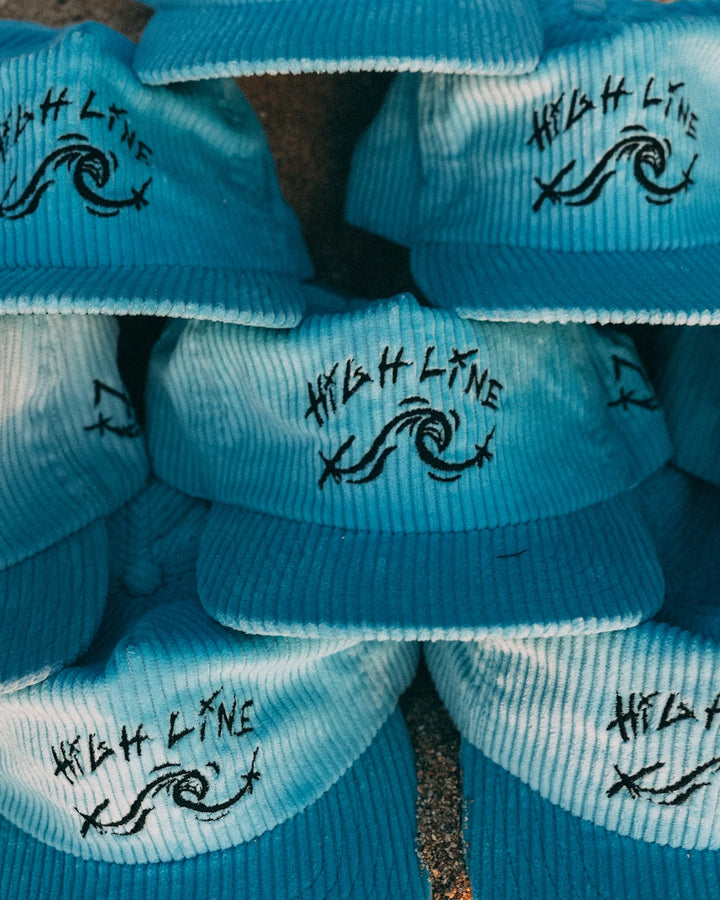 blue corduroy hat