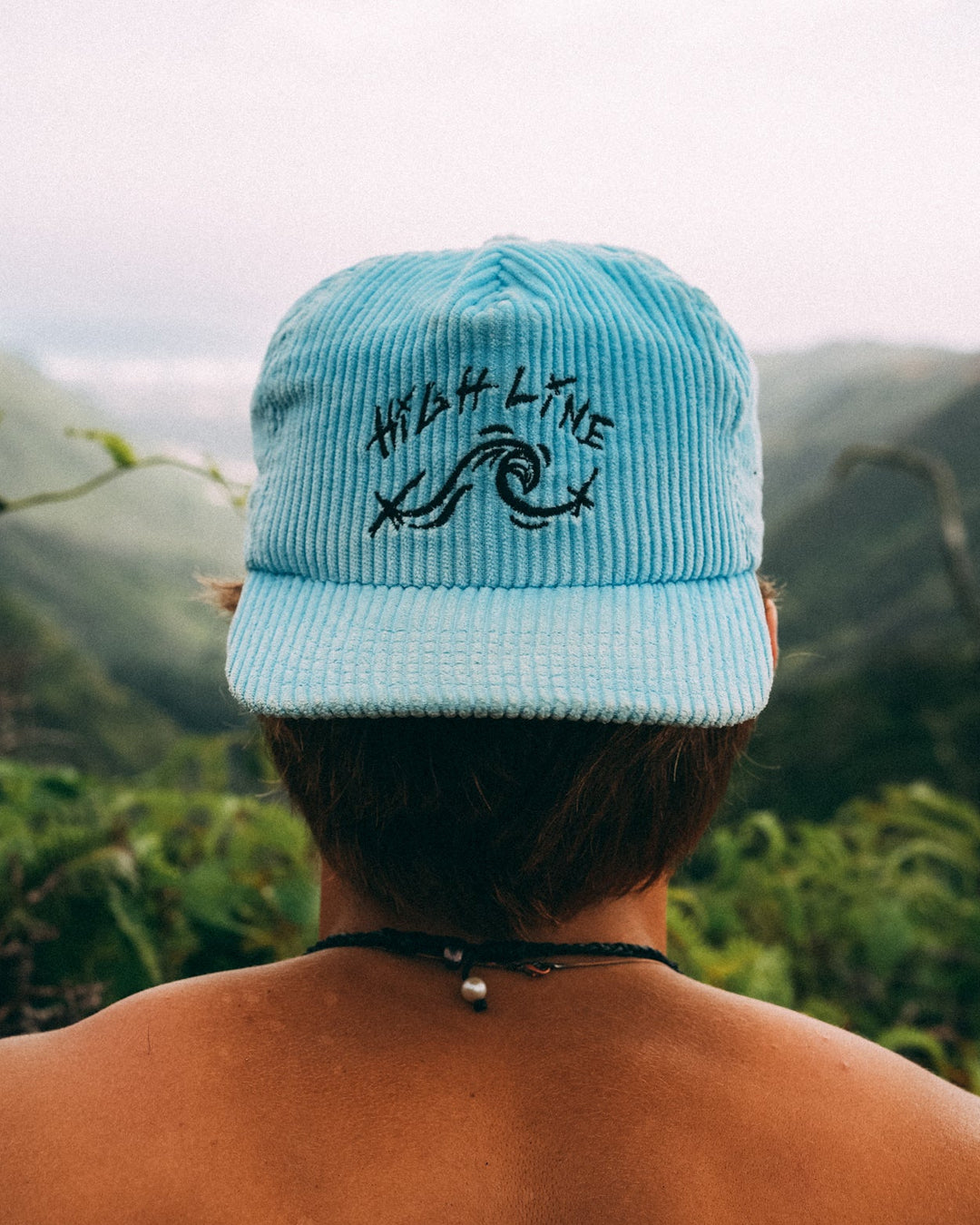 blue corduroy hat