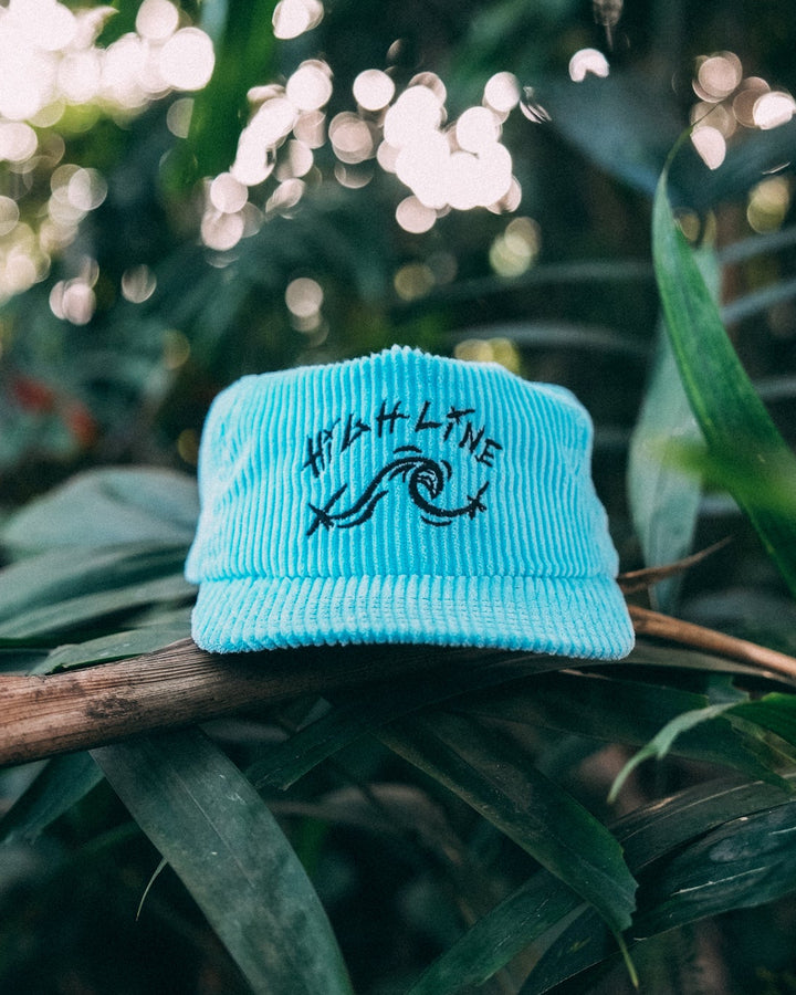 blue corduroy hat