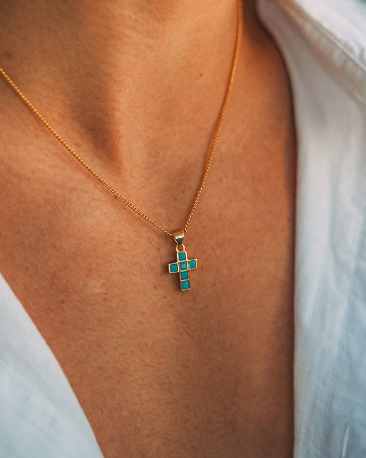 Turquoise Cross Chain