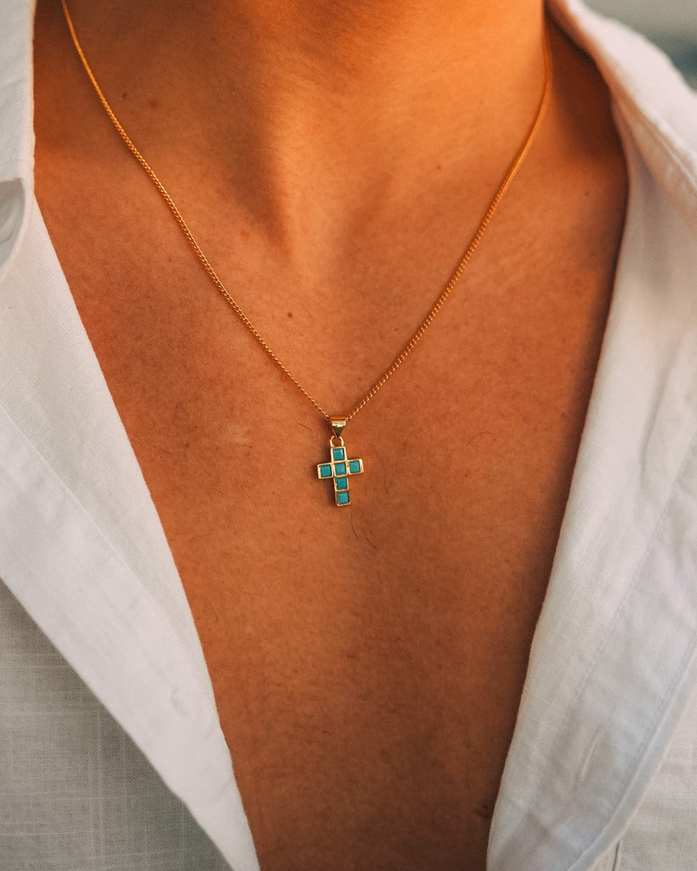 Turquoise Cross Chain