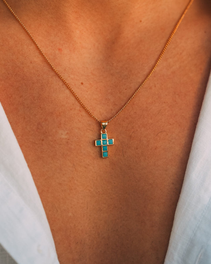 Turquoise Cross Chain