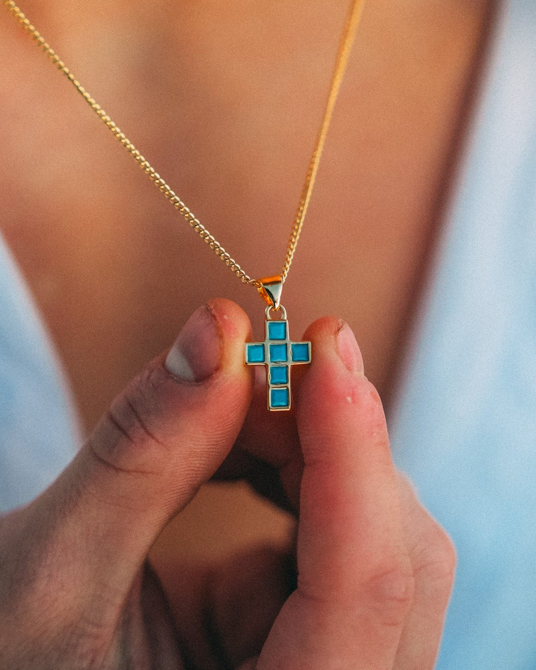 Turquoise Cross Chain
