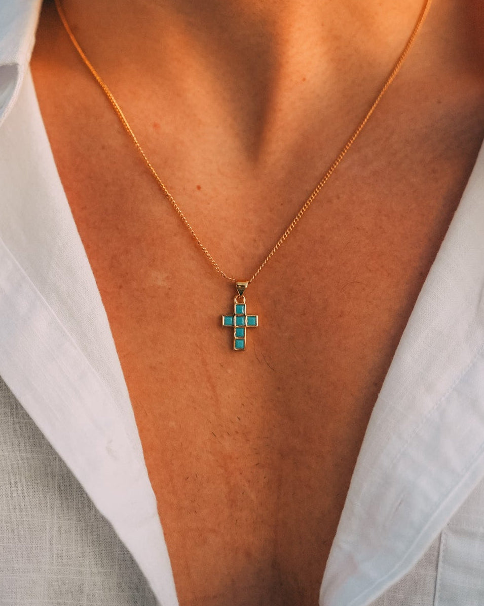 Turquoise Cross Chain