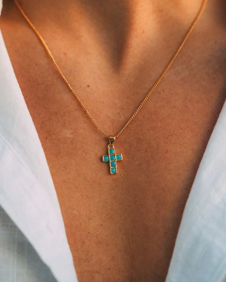 Turquoise Cross Chain