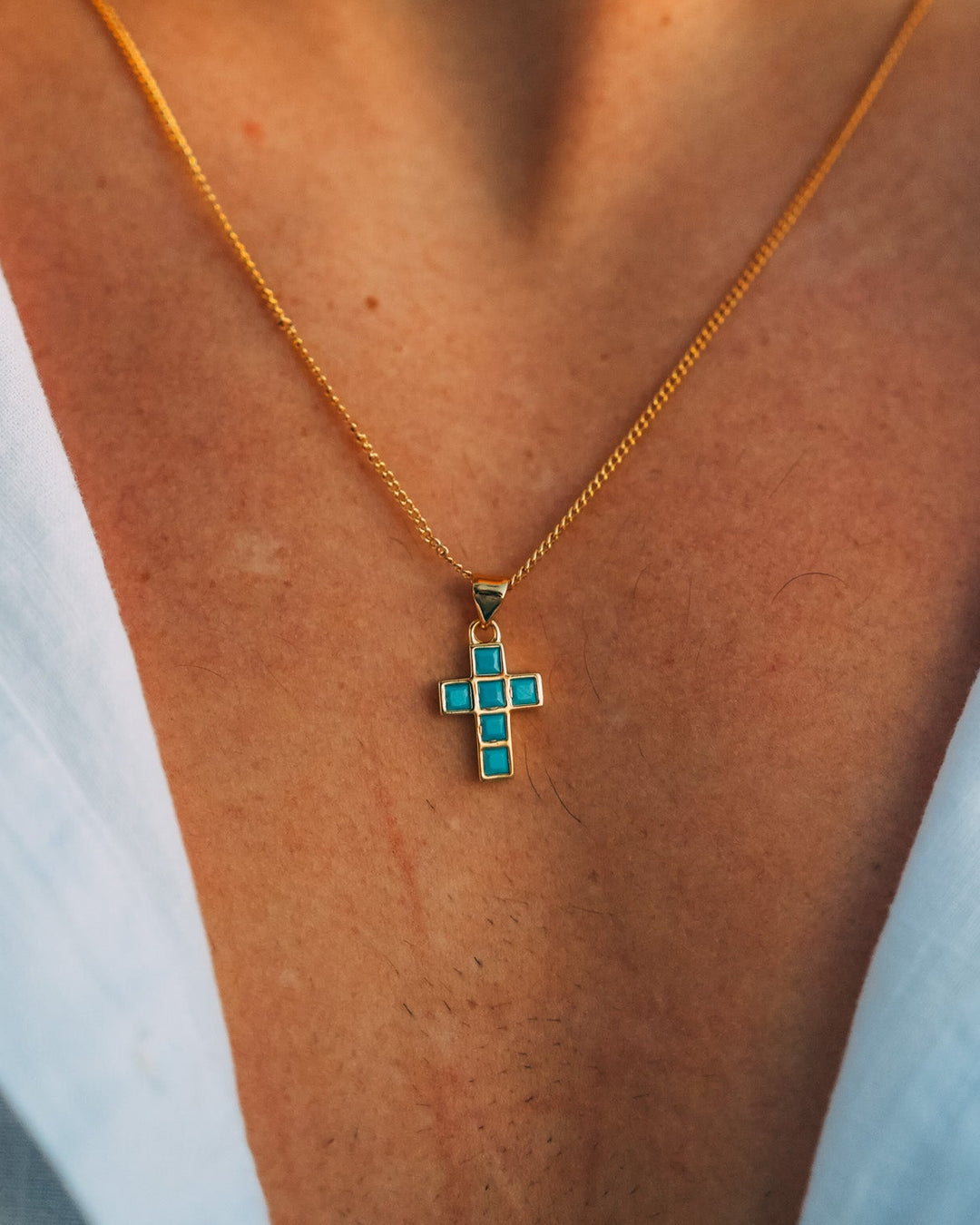 Turquoise Cross Chain
