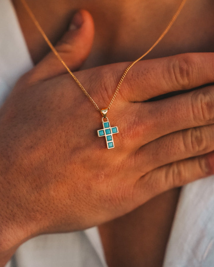 Turquoise Cross Chain
