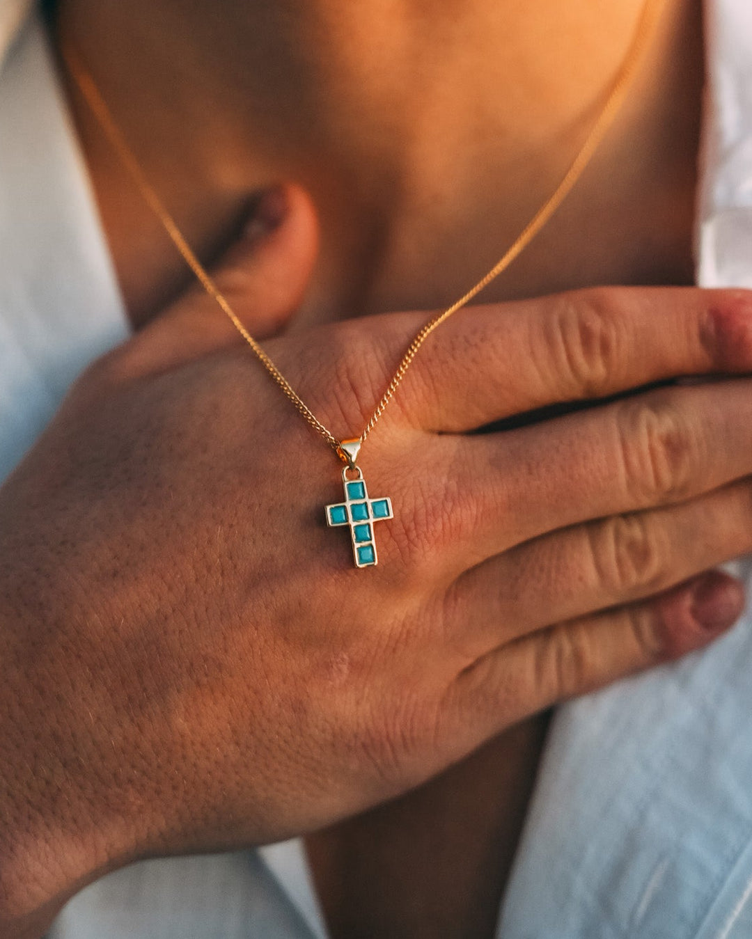 Turquoise Cross Chain