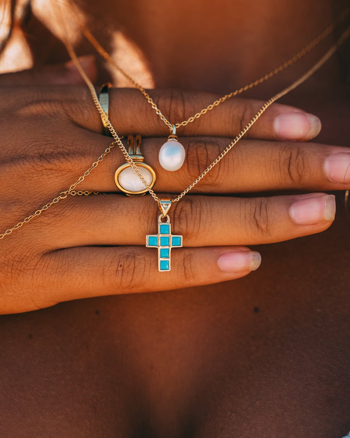Turquoise Cross Chain