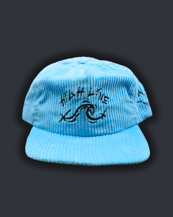 blue corduroy hat