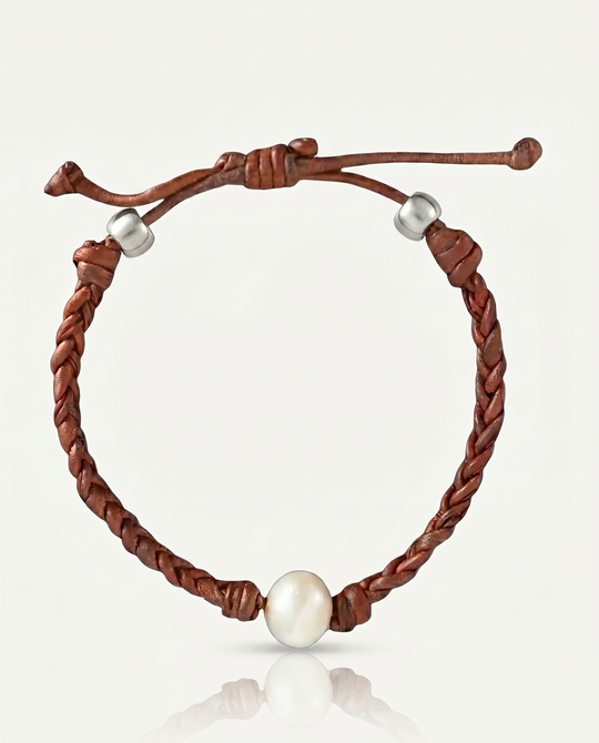 White Pearl Bracelet with silver beads
