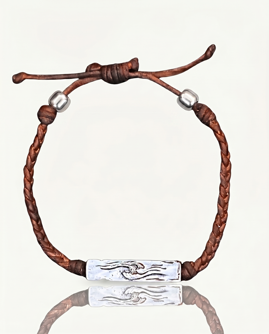 Wave Bracelet with silver beads